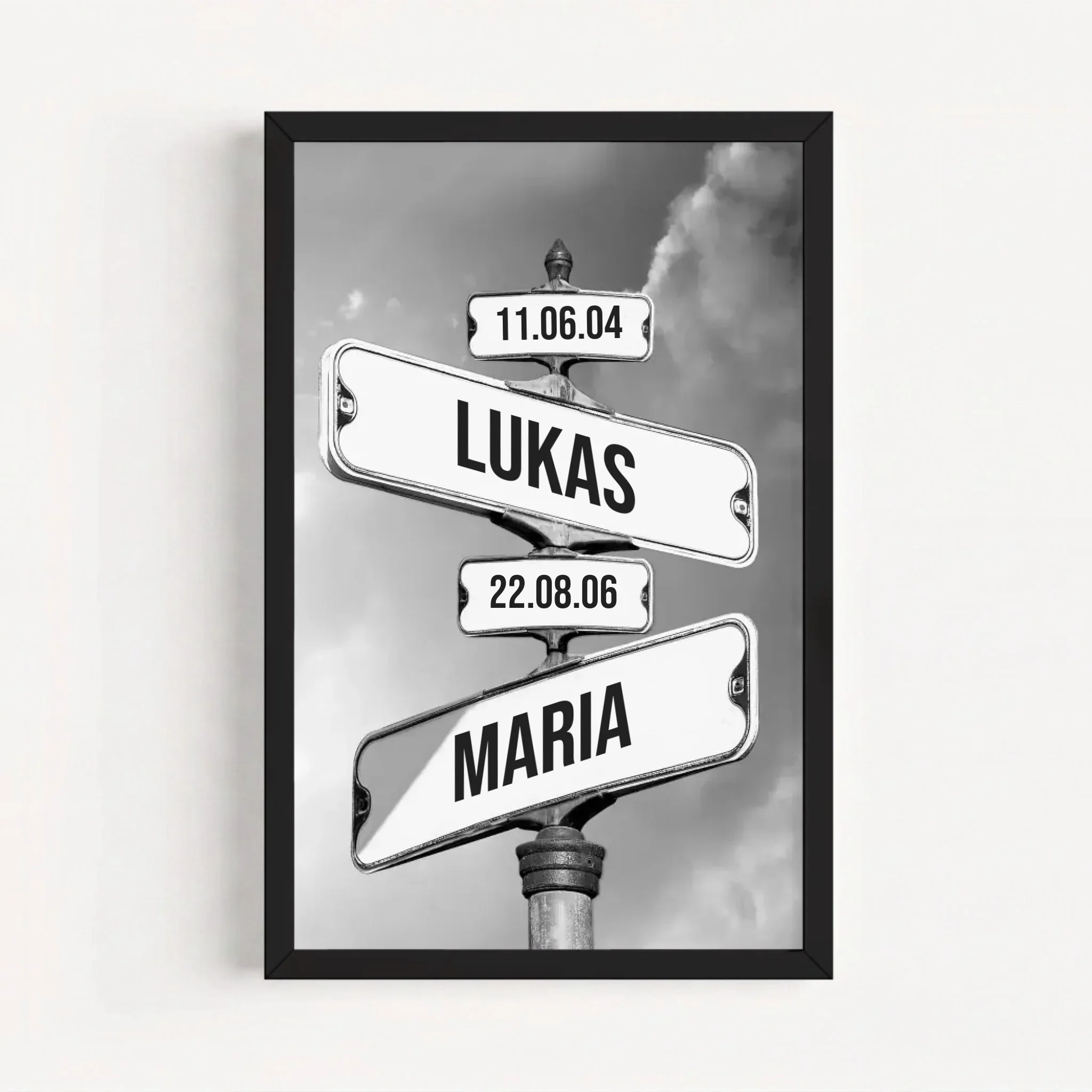 Personalisiertes Poster "Vintage Straßenschild mit Geburtsdatum der Kinder" - Image 6