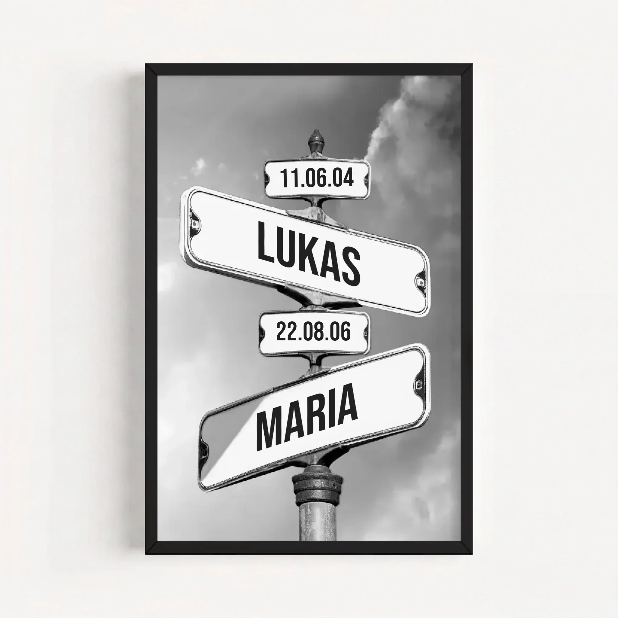 Personalisiertes Poster "Vintage Straßenschild mit Geburtsdatum der Kinder" - Image 8