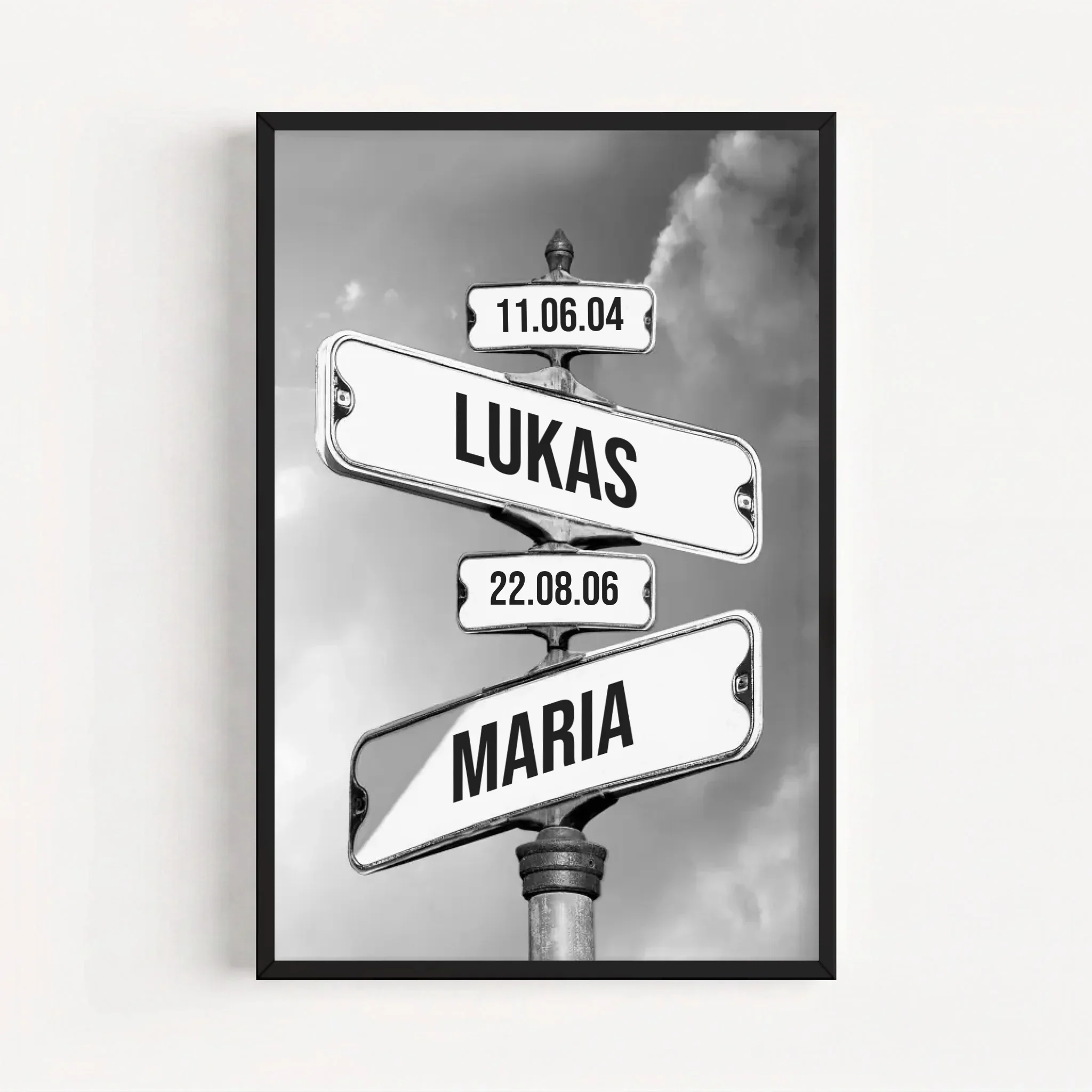 Personalisiertes Poster "Vintage Straßenschild mit Geburtsdatum der Kinder" - Image 9