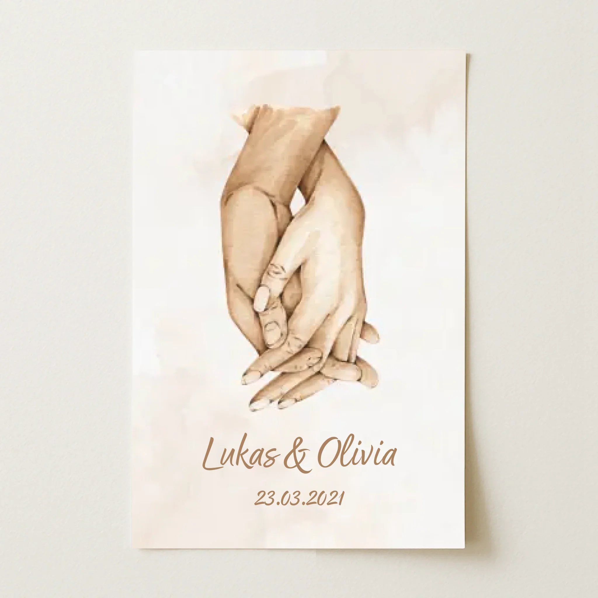 Personalisiertes Poster "Hand in Hand"