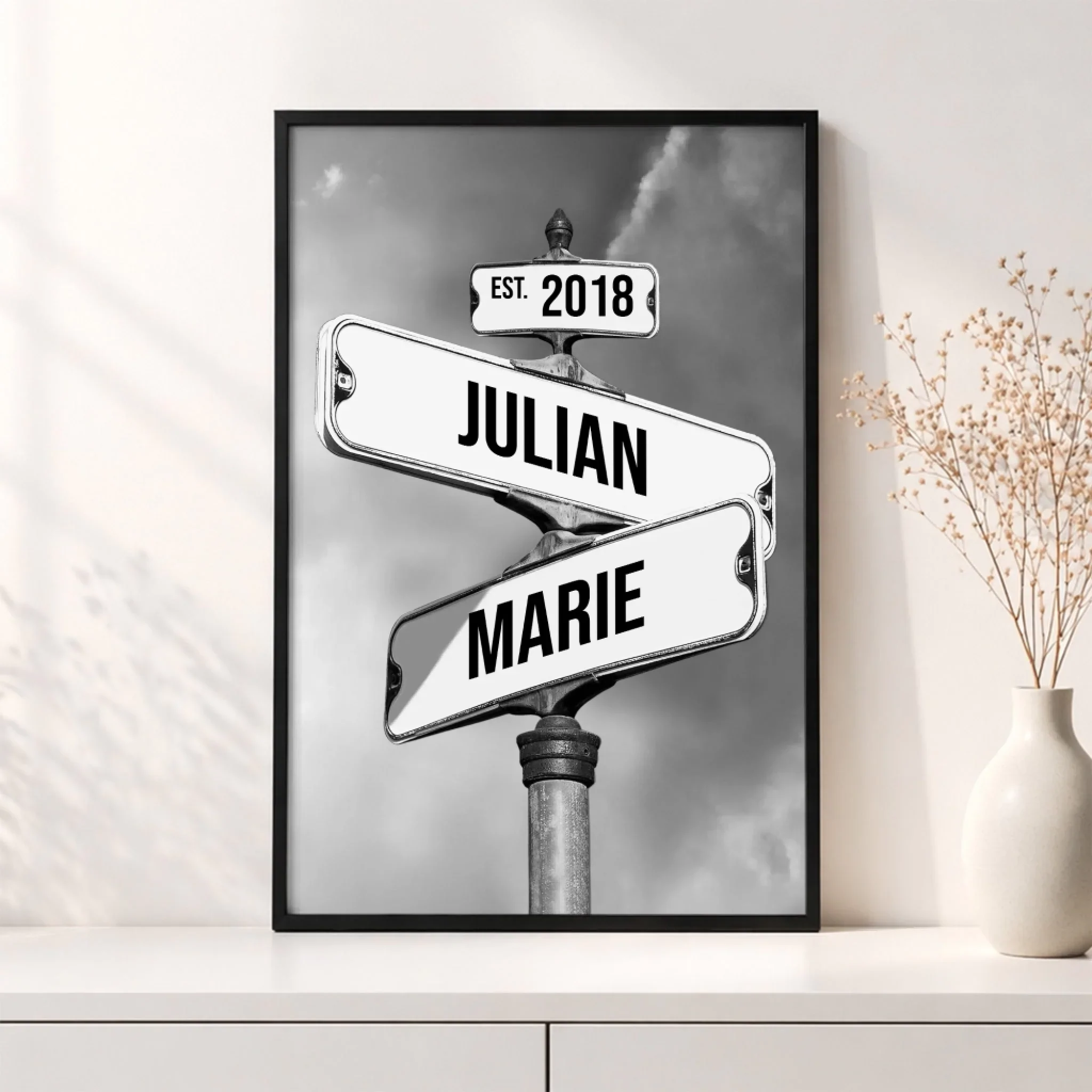 Personalisiertes Poster "Vintage Straßenschild für Paare" - Image 3