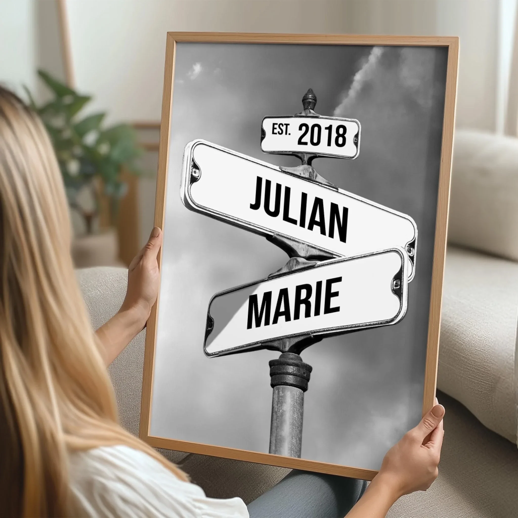 Personalisiertes Poster "Vintage Straßenschild für Paare" - Image 4