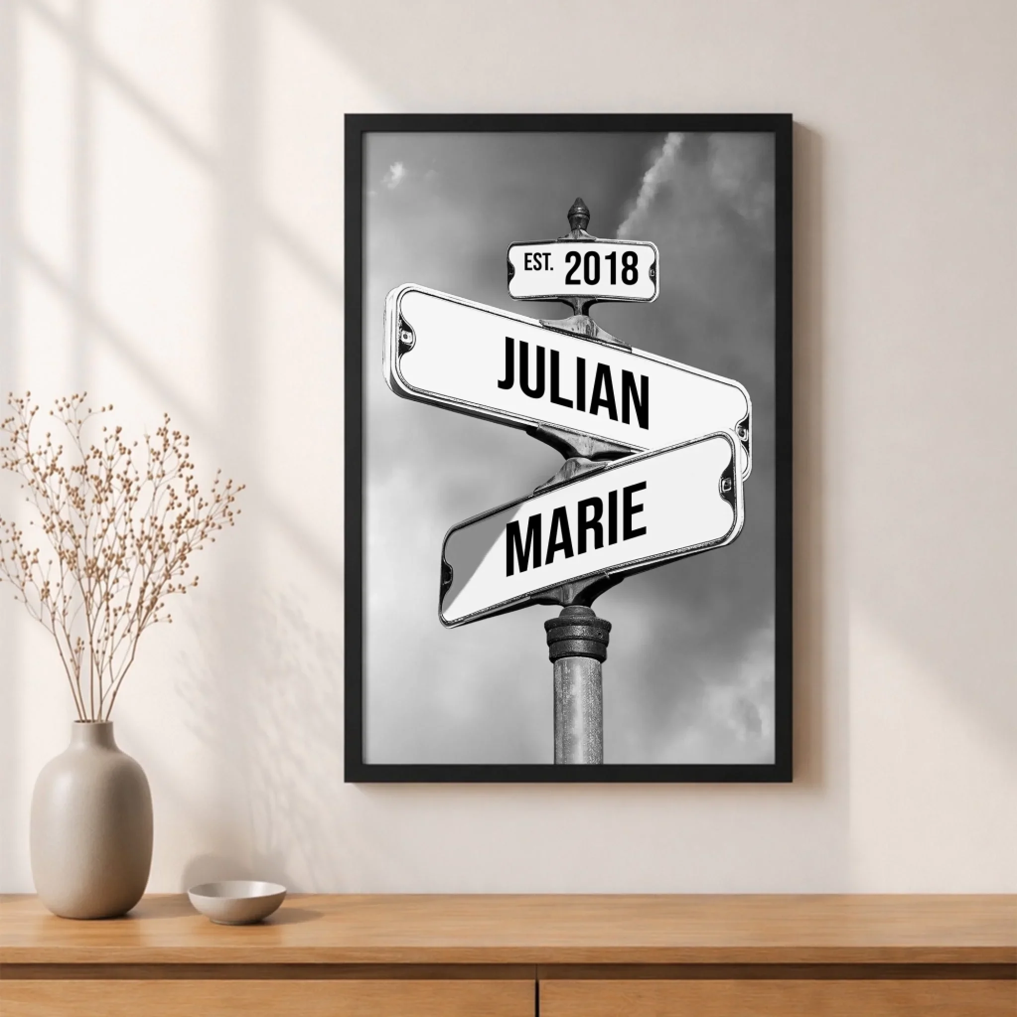 Personalisiertes Poster "Vintage Straßenschild für Paare" - Image 5