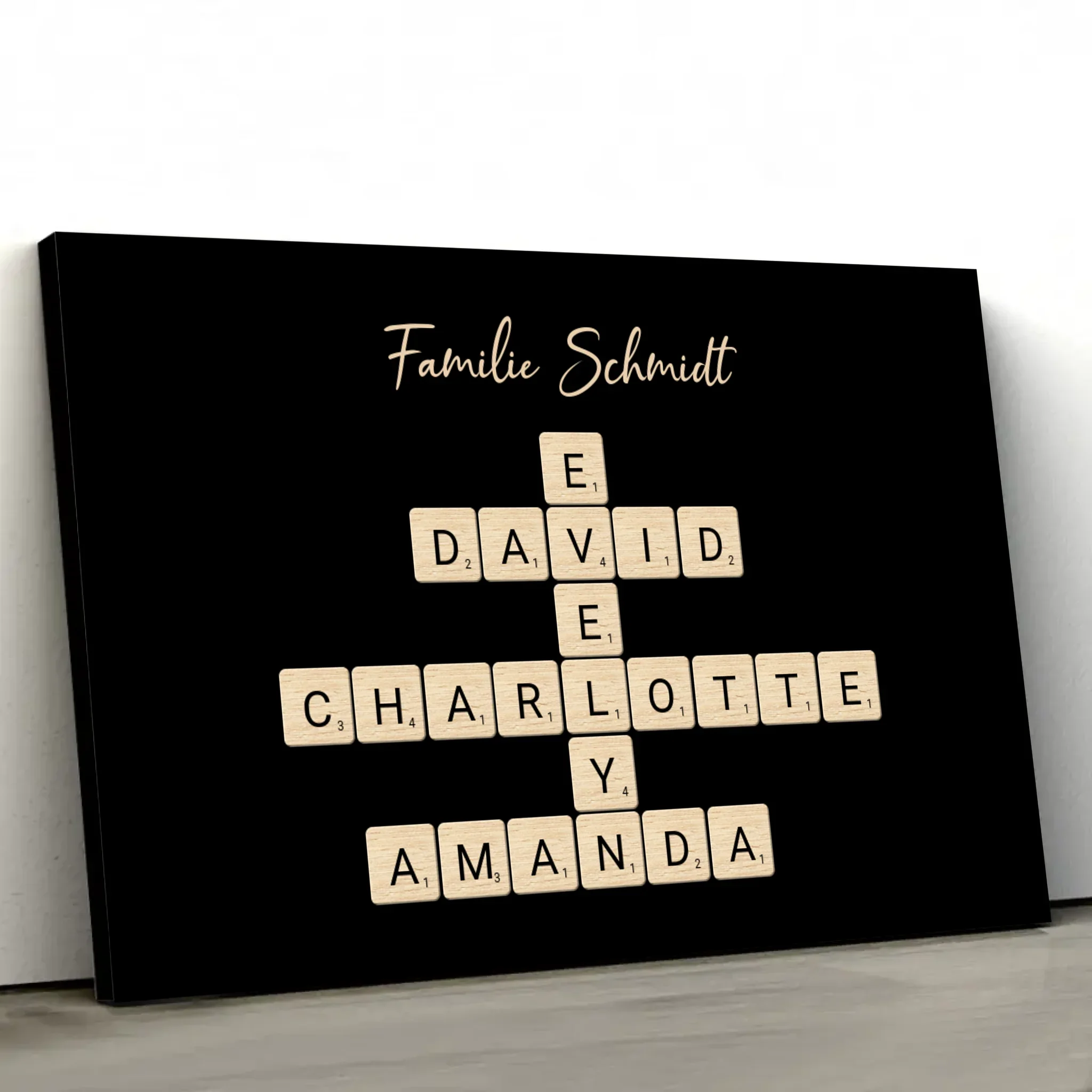 Personalisierte Leinwand "Familien-Kreuzworträtsel - Horizontal" - Image 4