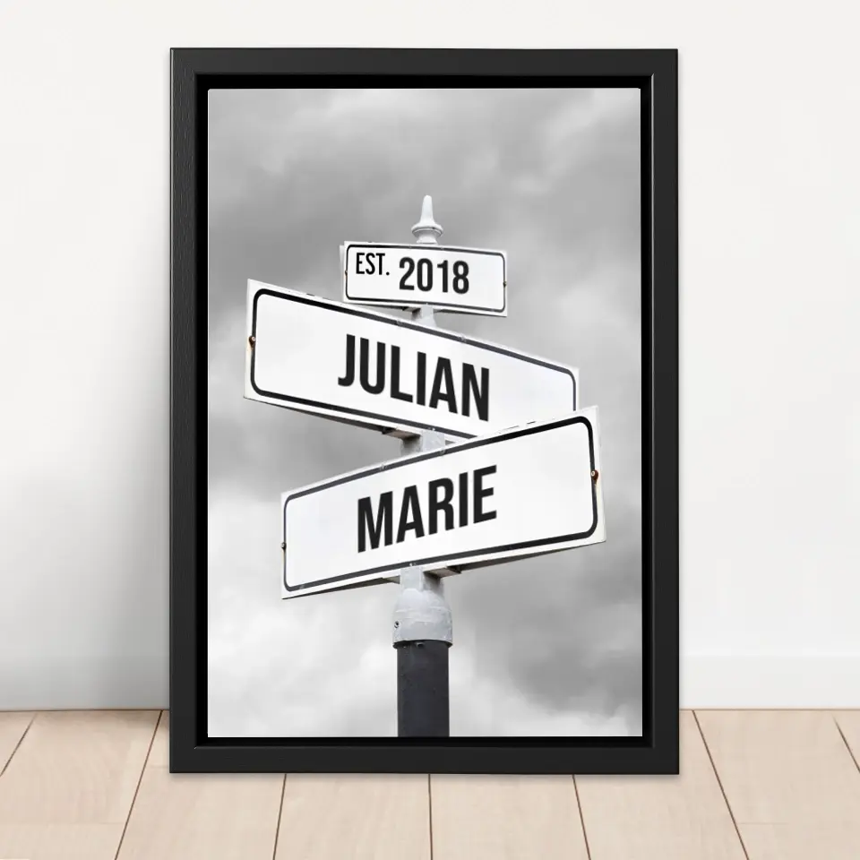 Personalisierte Leinwand "Retro Straßenschild für Paare" - Image 4