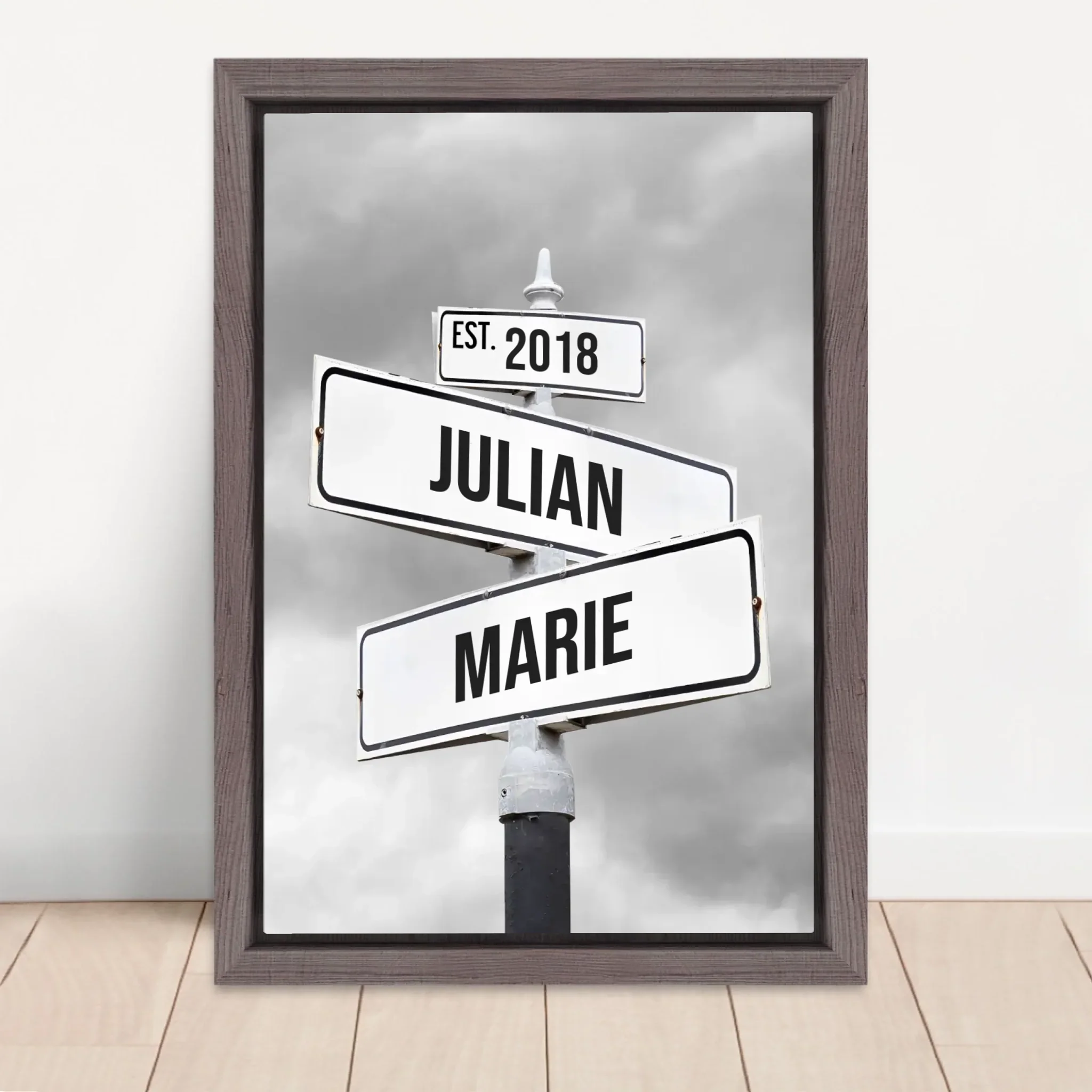 Personalisierte Leinwand "Retro Straßenschild für Paare" - Image 5