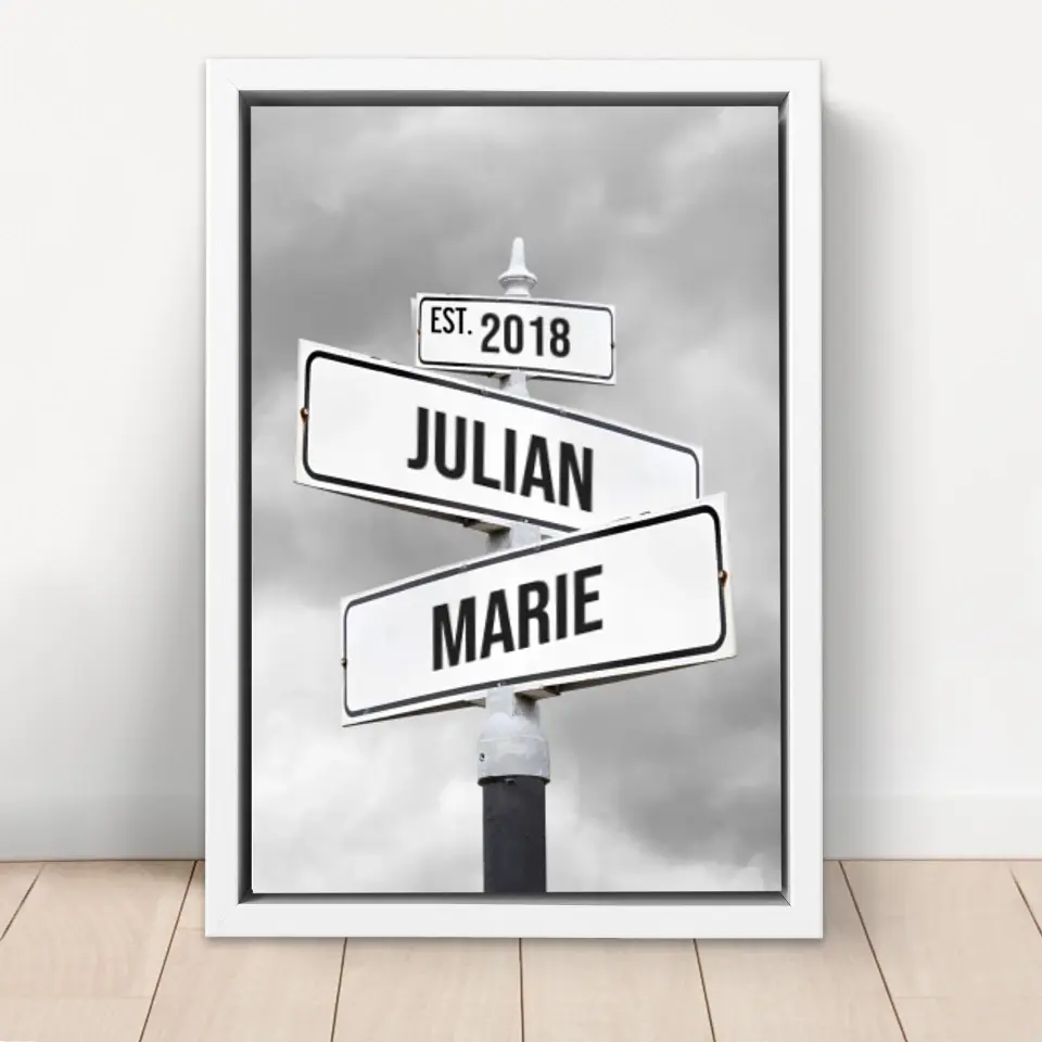 Personalisierte Leinwand "Retro Straßenschild für Paare" - Image 6