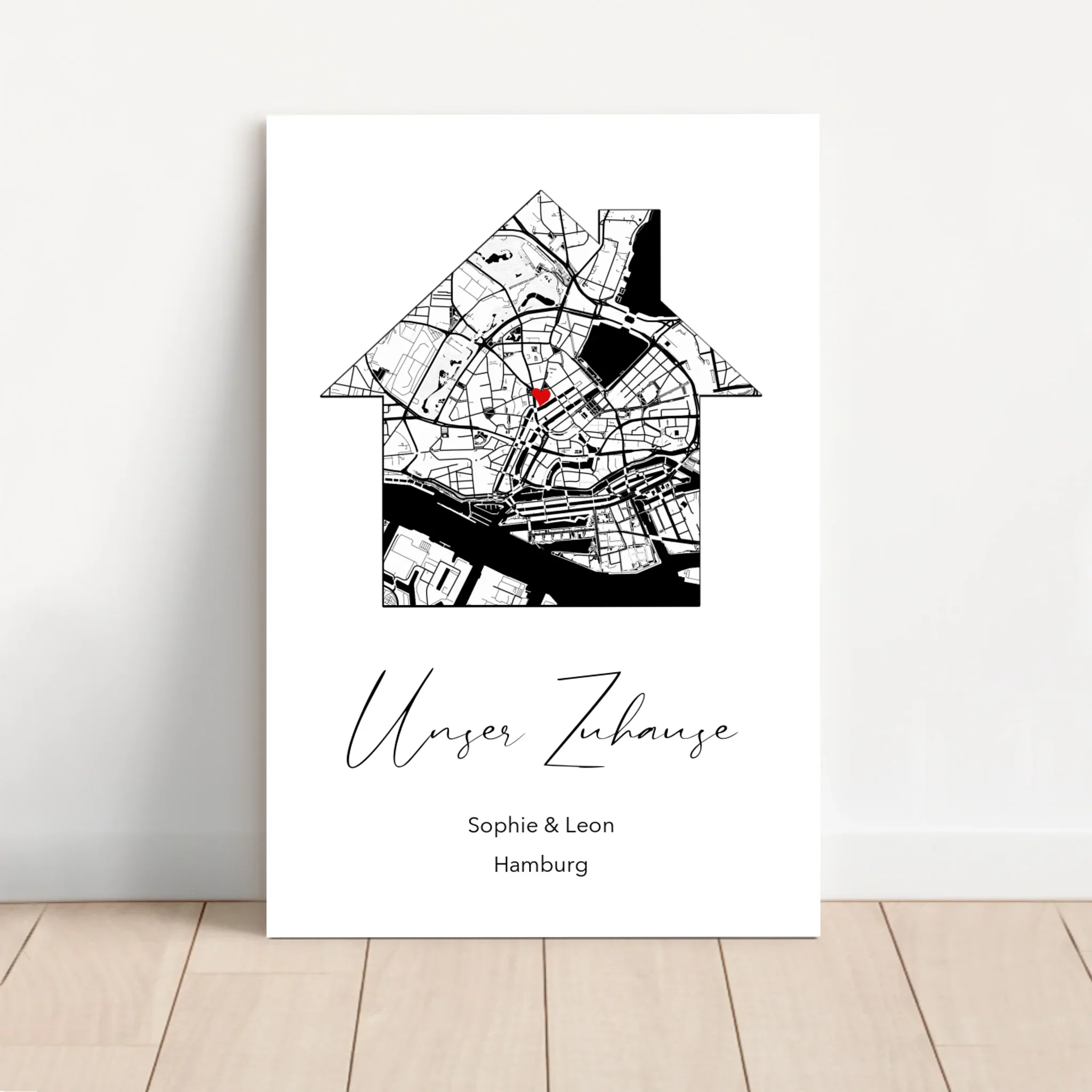 Personalisierte Leinwand "Unser Zuhause"