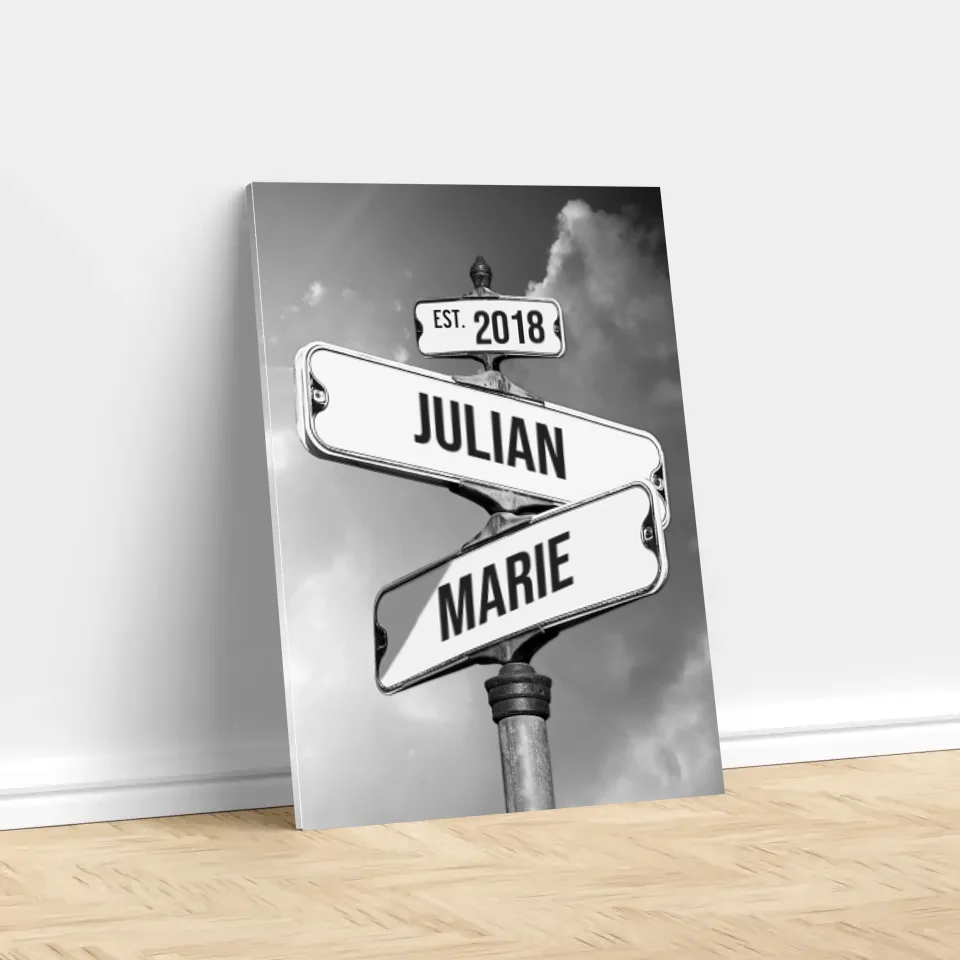 Personalisierte Leinwand "Vintage Straßenschild für Paare" - Image 3