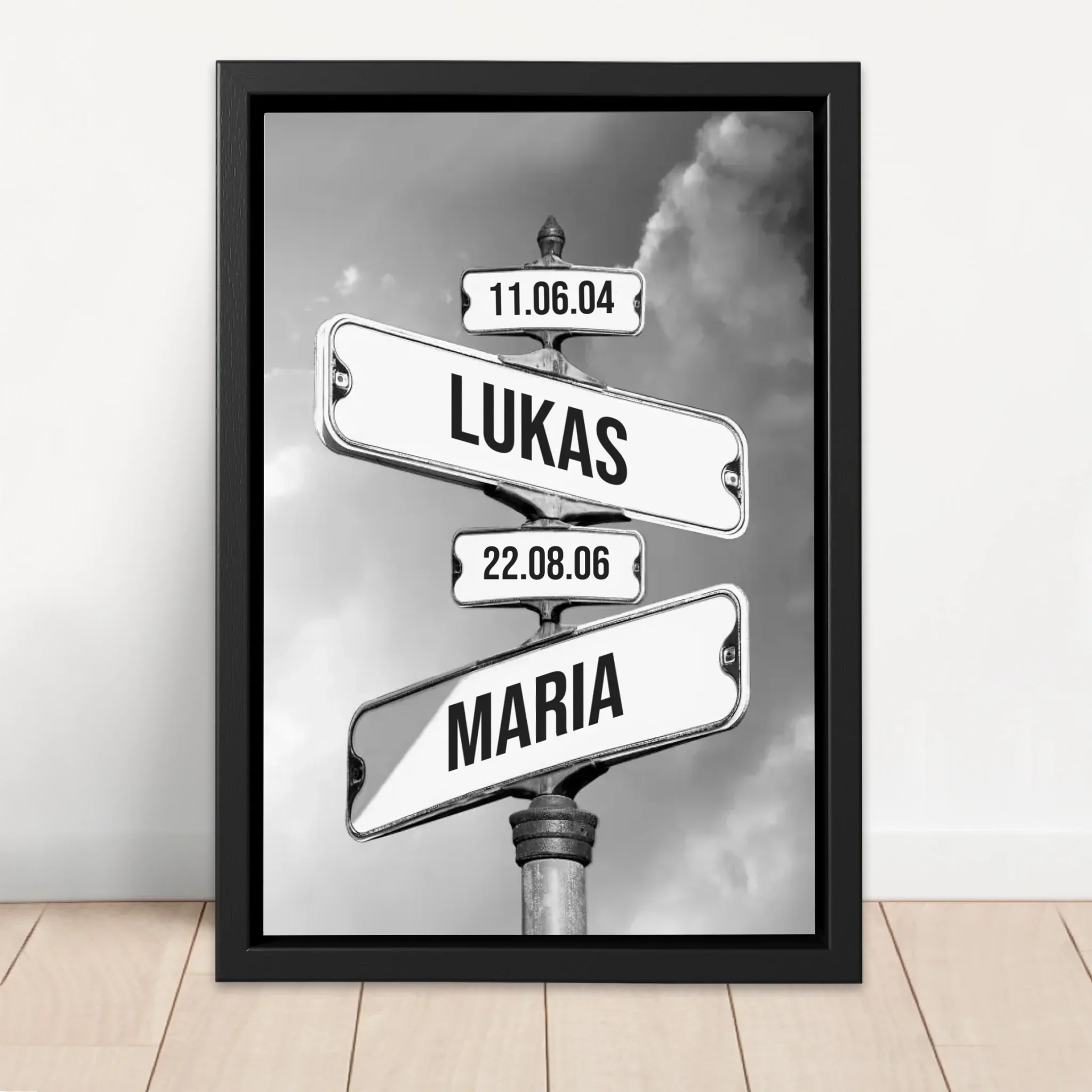 Personalisierte Leinwand "Vintage Straßenschild mit Geburtsdatum der Kinder" - Image 4