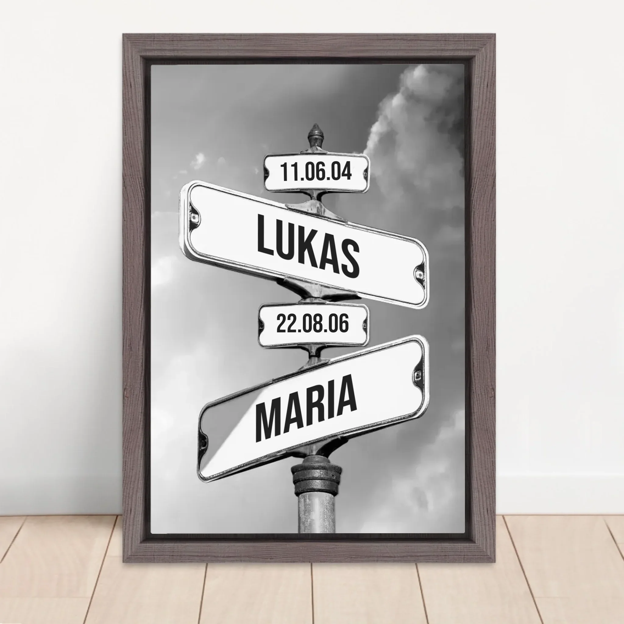 Personalisierte Leinwand "Vintage Straßenschild mit Geburtsdatum der Kinder" - Image 5