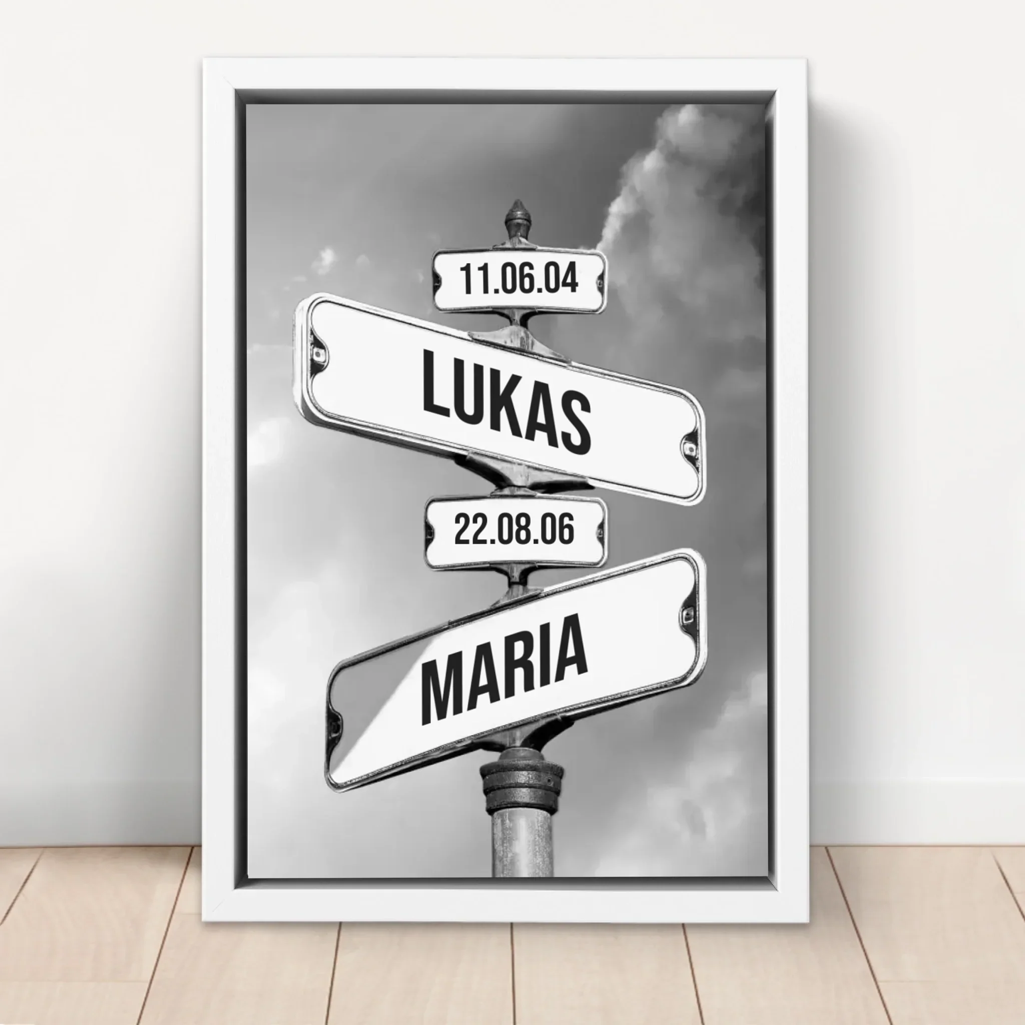 Personalisierte Leinwand "Vintage Straßenschild mit Geburtsdatum der Kinder" - Image 6