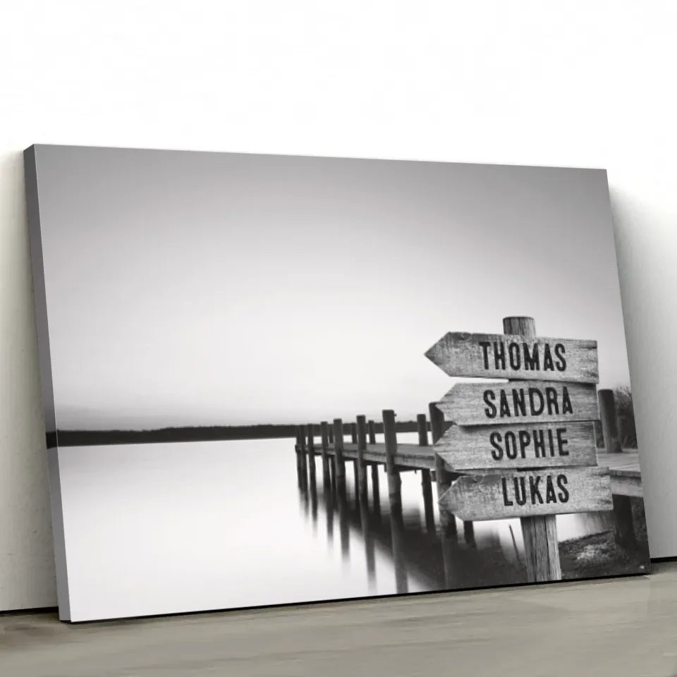 Personalisierte Leinwand "Wegweiser am See" - Image 3