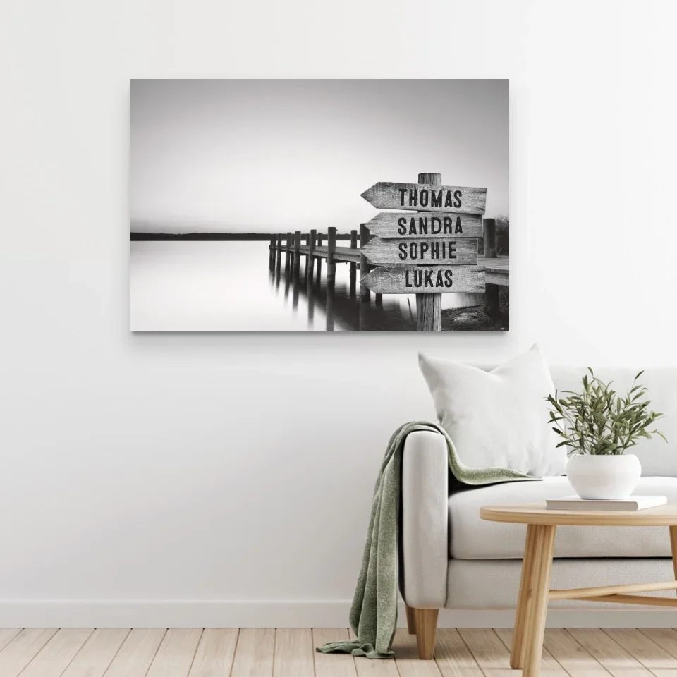 Personalisierte Leinwand "Wegweiser am See" - Image 5