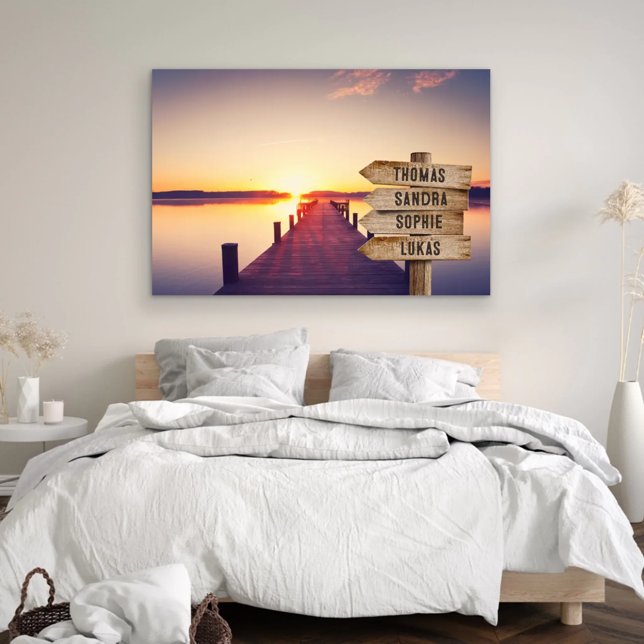 Personalisierte Leinwand "Wegweiser am Steg" - Image 4