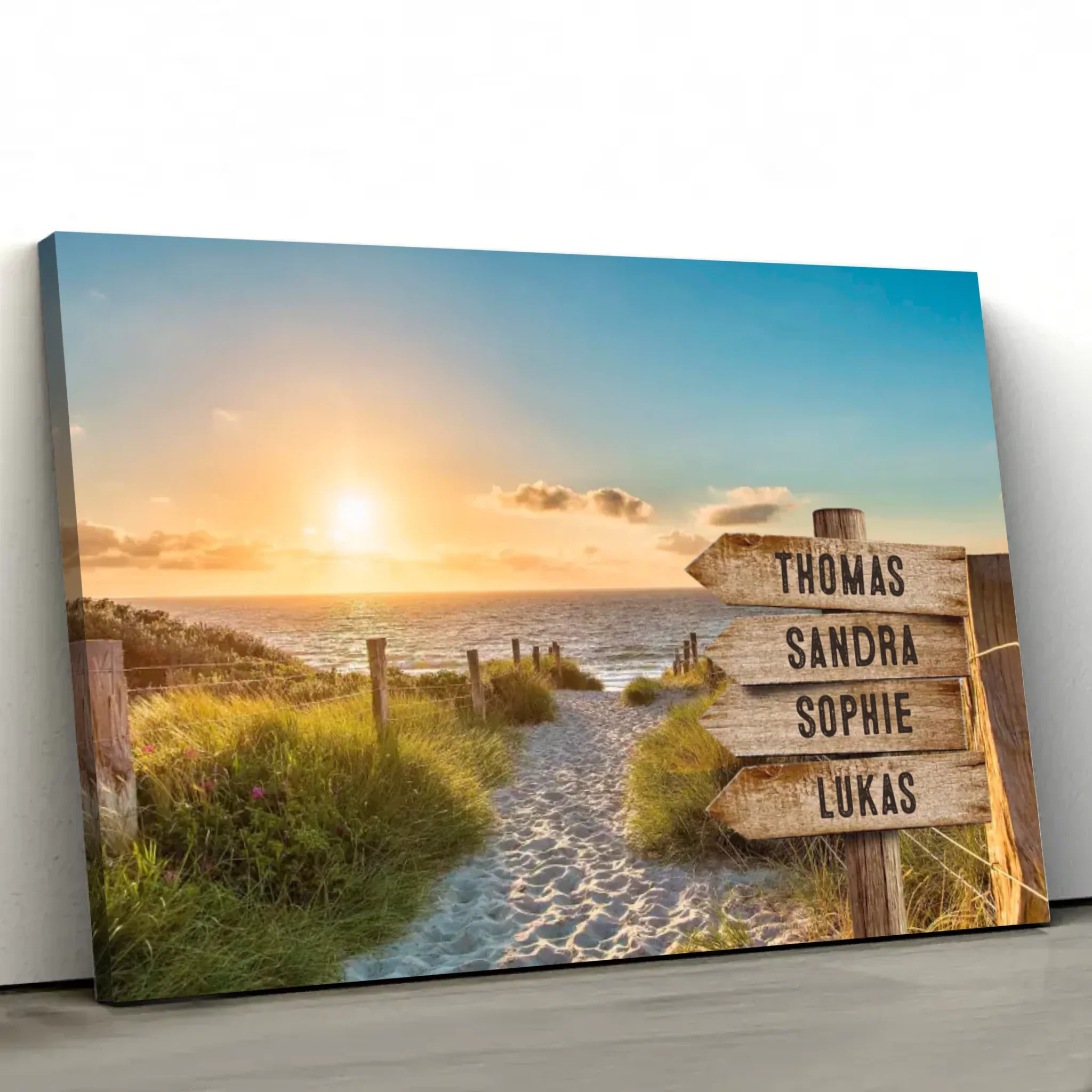 Personalisierte Leinwand "Wegweiser am Strand" - Image 3