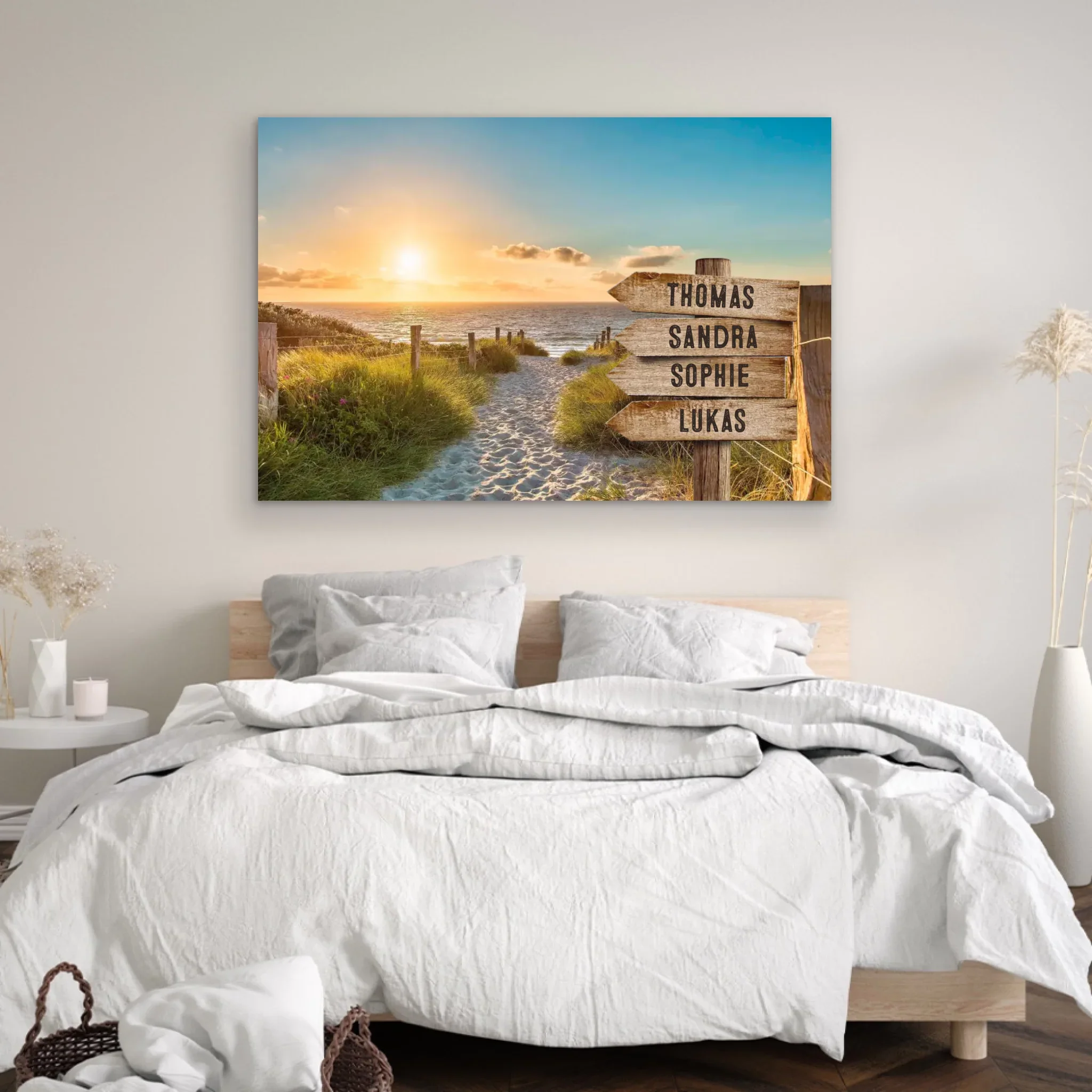 Personalisierte Leinwand "Wegweiser am Strand" - Image 4