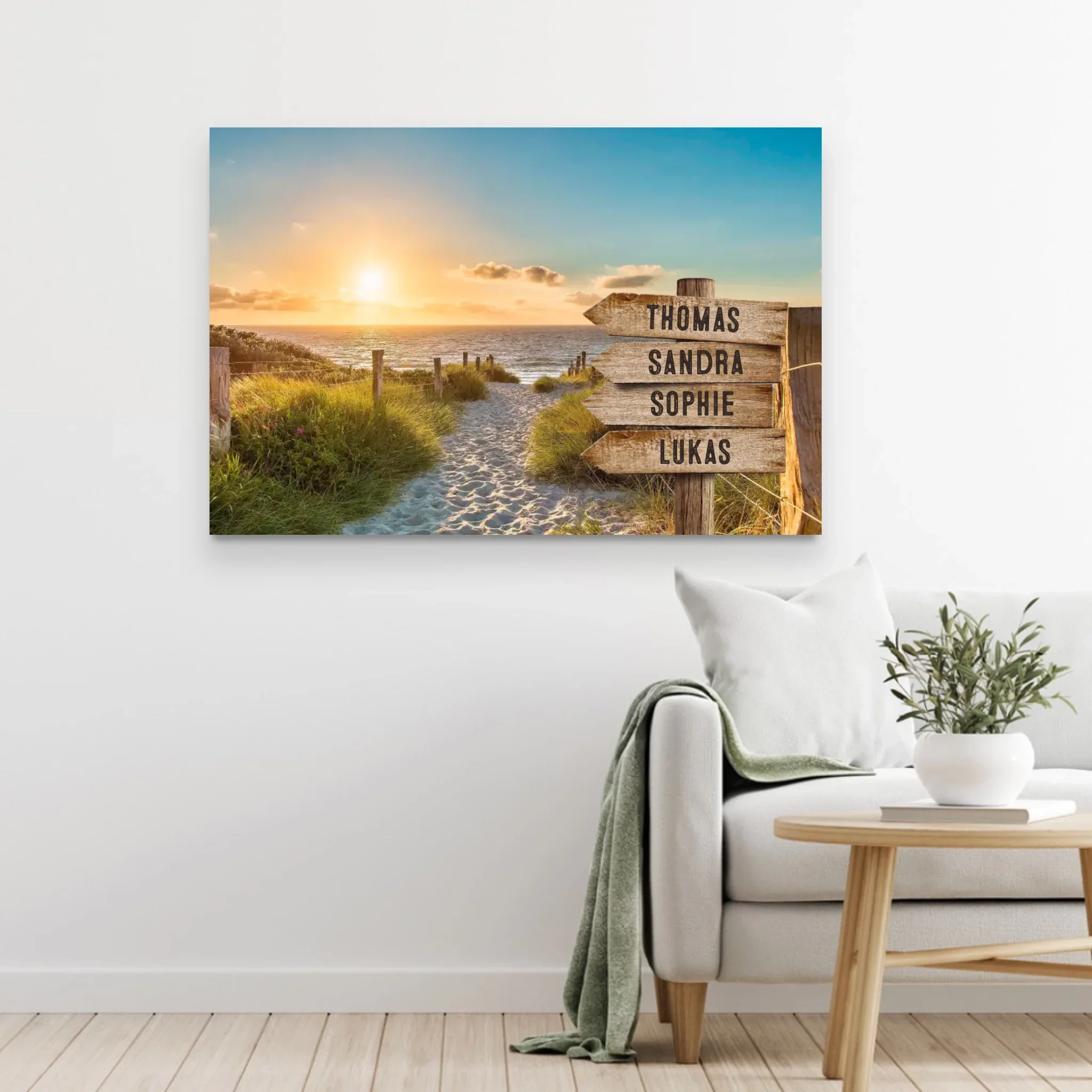 Personalisierte Leinwand "Wegweiser am Strand" - Image 5