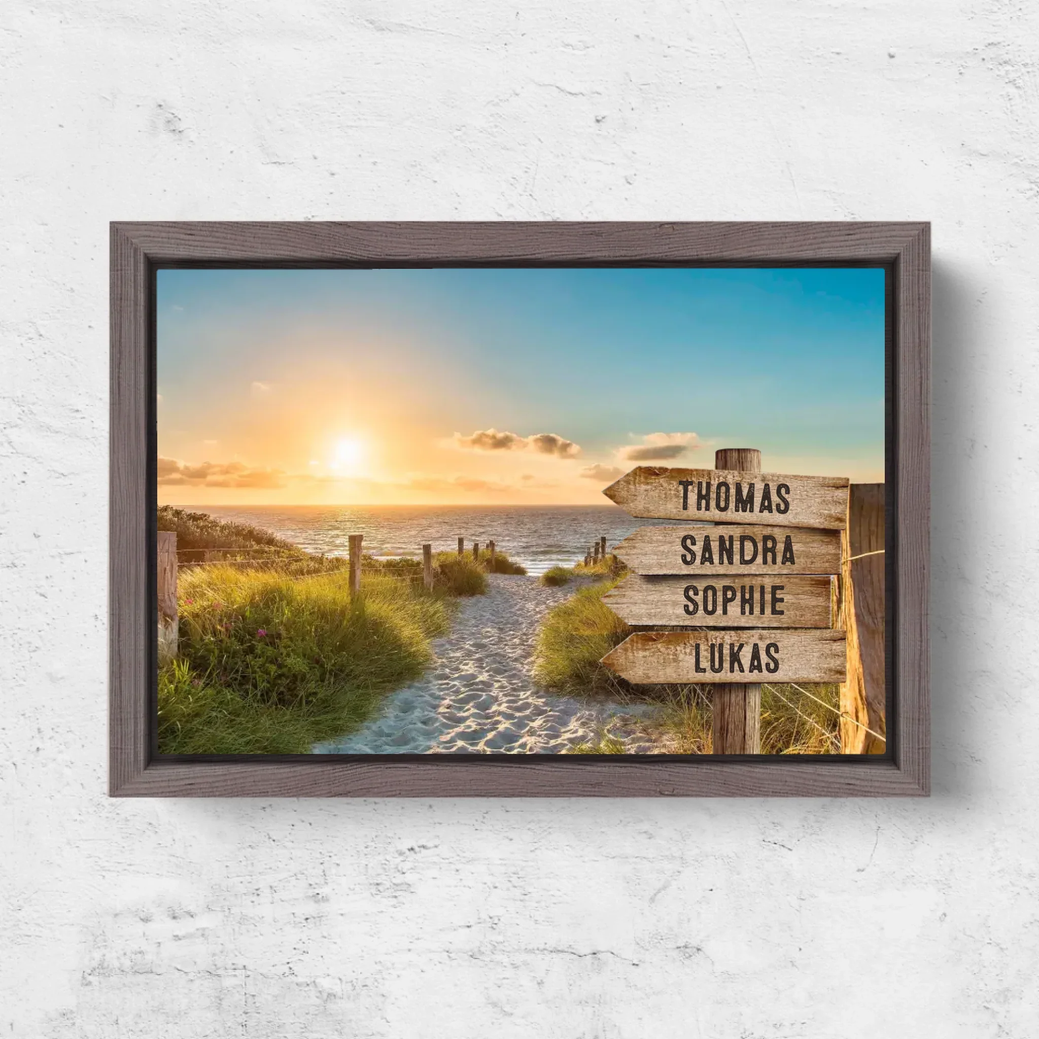 Personalisierte Leinwand "Wegweiser am Strand" - Image 7
