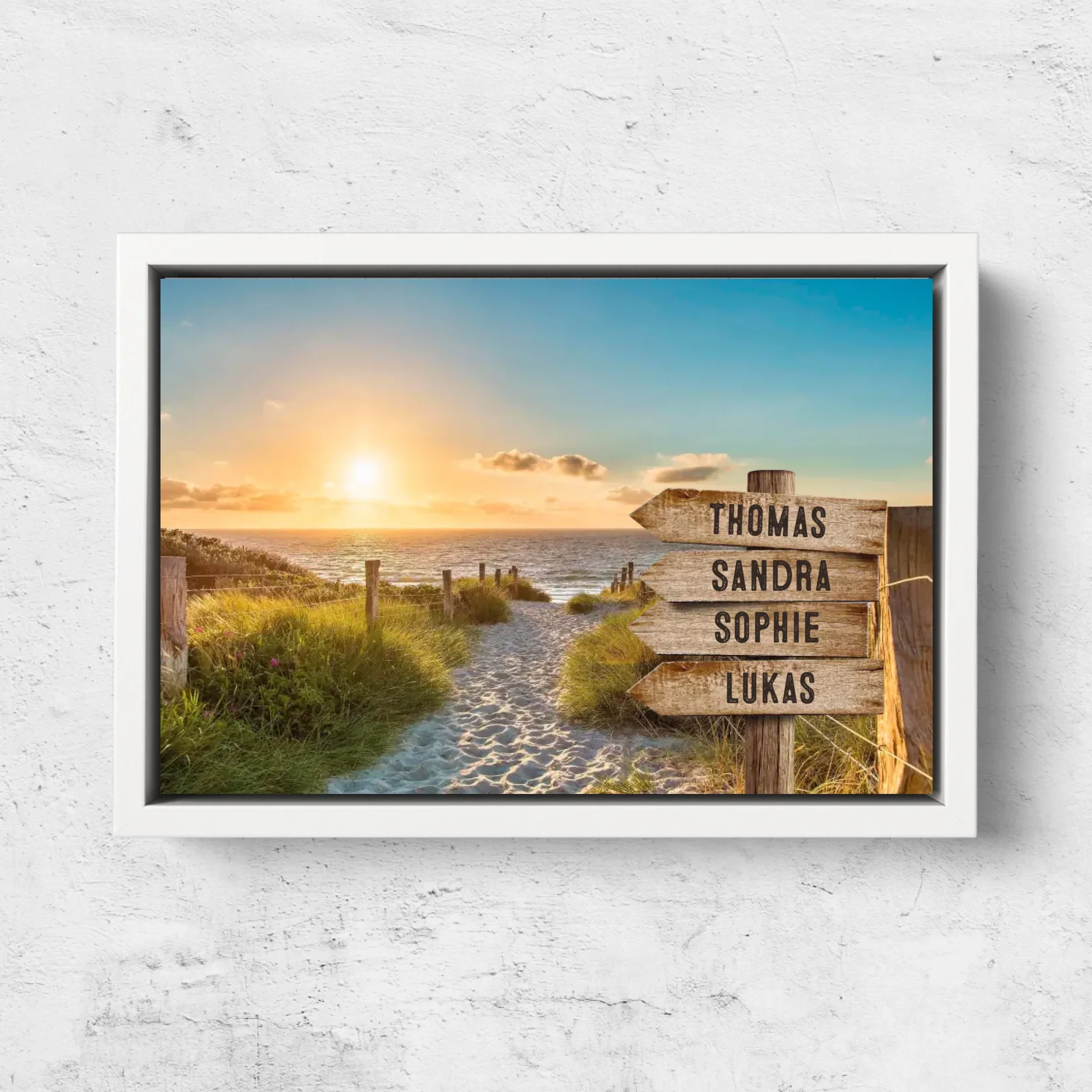 Personalisierte Leinwand "Wegweiser am Strand" - Image 8