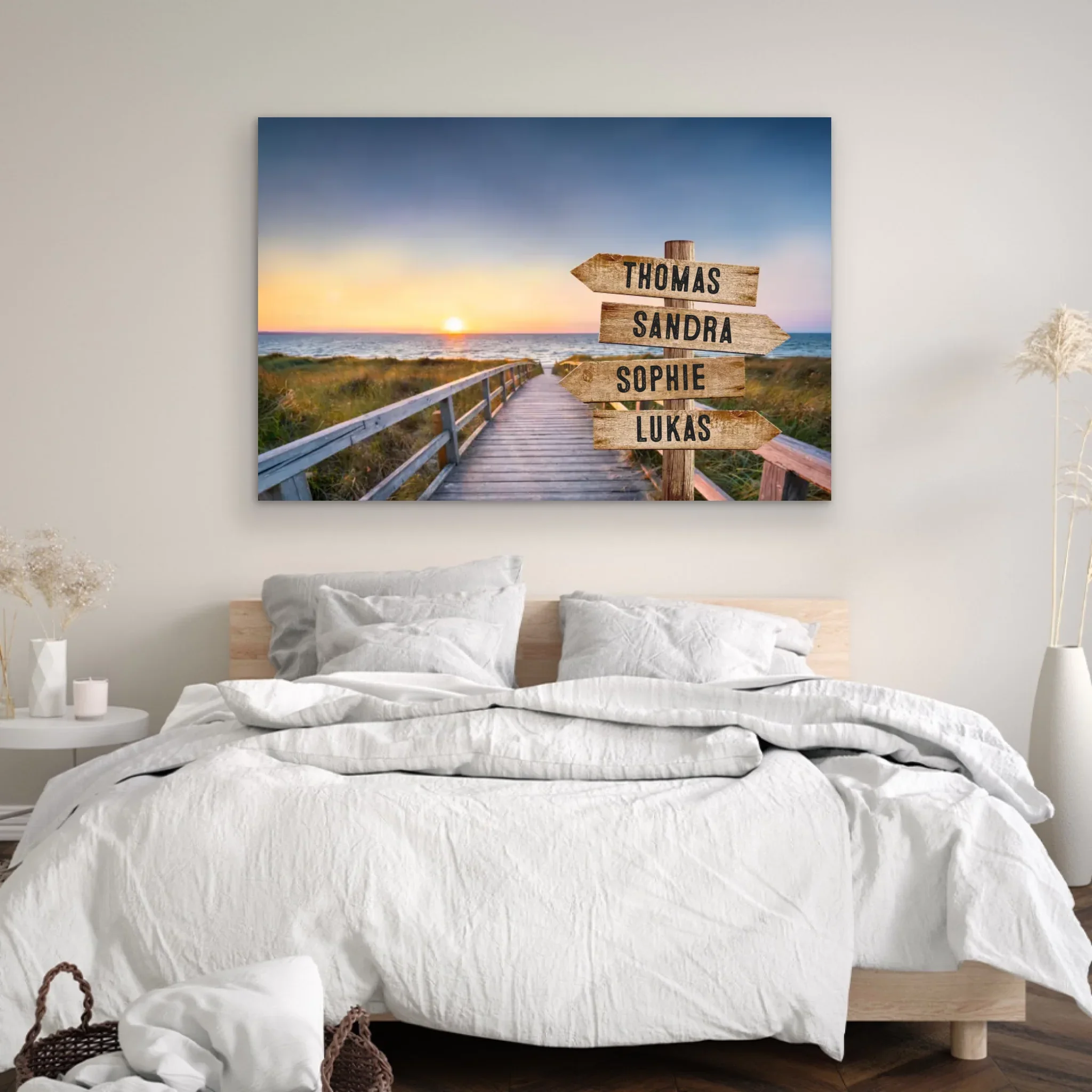 Personalisierte Leinwand "Wegweiser am Strandweg" - Image 4