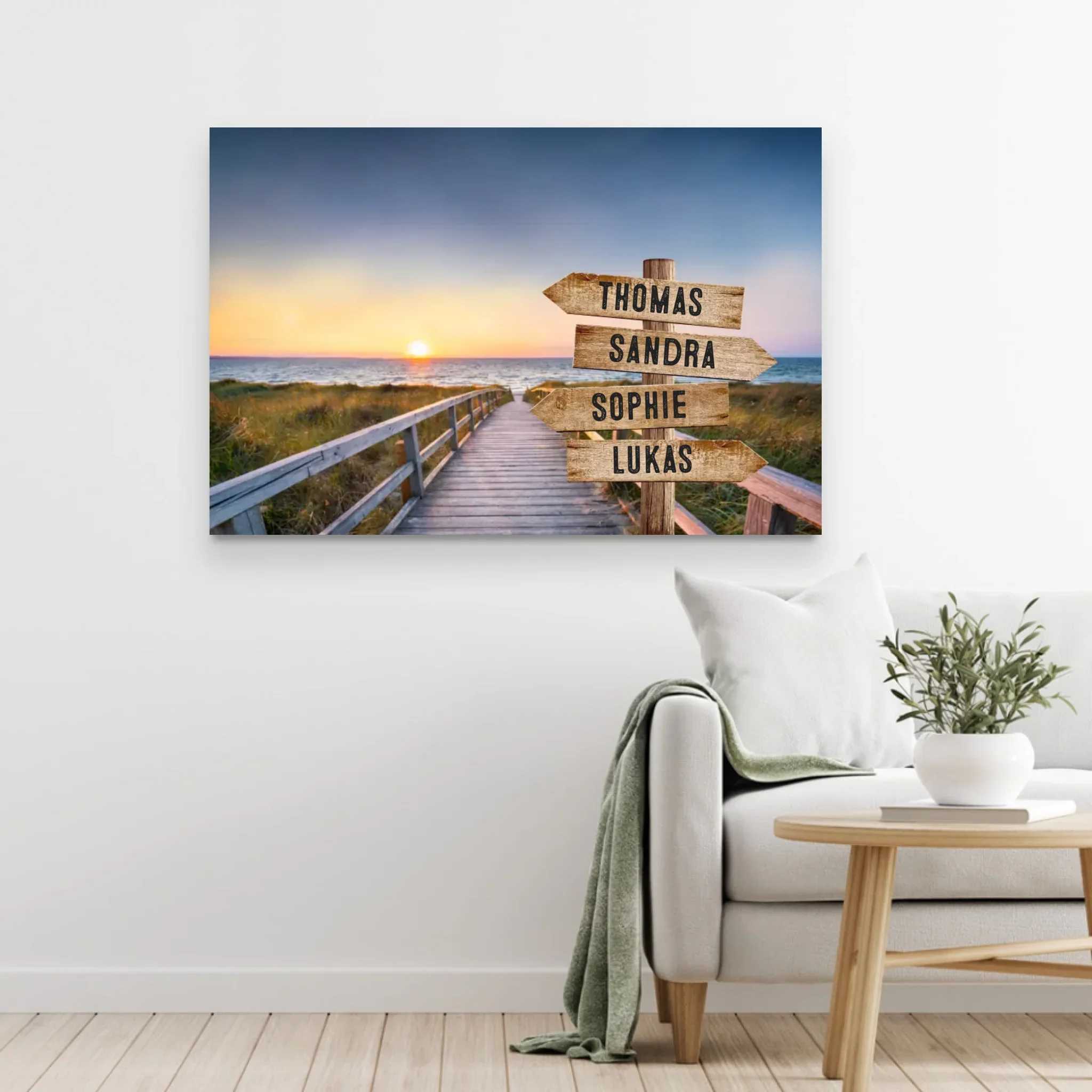 Personalisierte Leinwand "Wegweiser am Strandweg" - Image 5